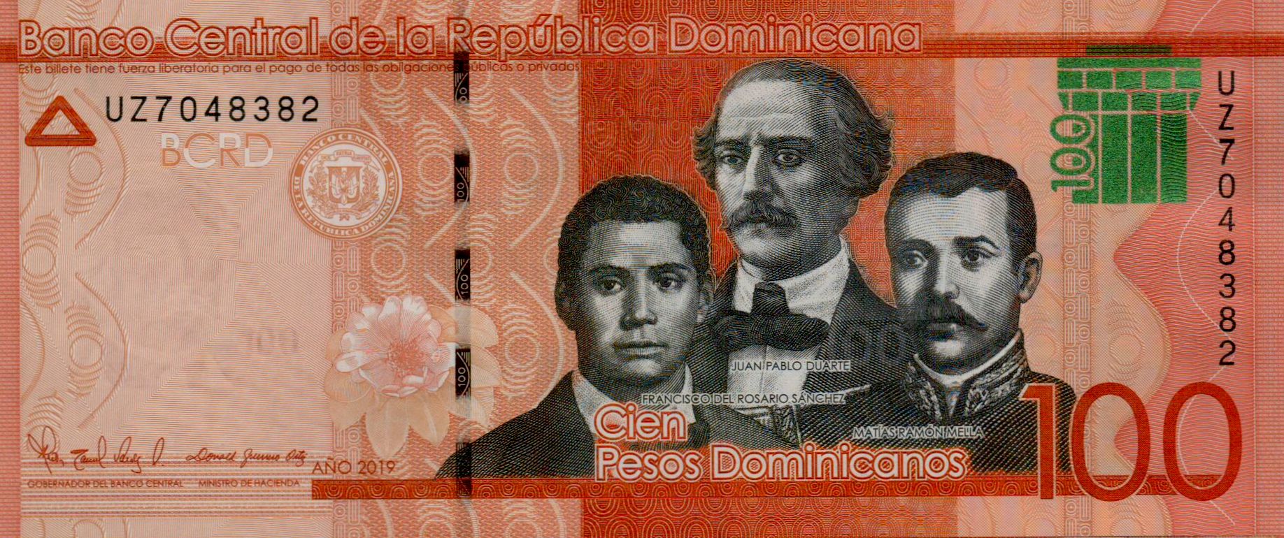 Dominican Republic 100 2019 UNC P-190/e